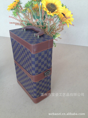 【高檔紅酒禮盒 紅酒盒包裝 紅酒皮盒包裝 創意皮質紅酒盒 葡萄酒盒】價格,廠家,圖片,禮品盒、禮品袋,溫州市寶姿工藝品-